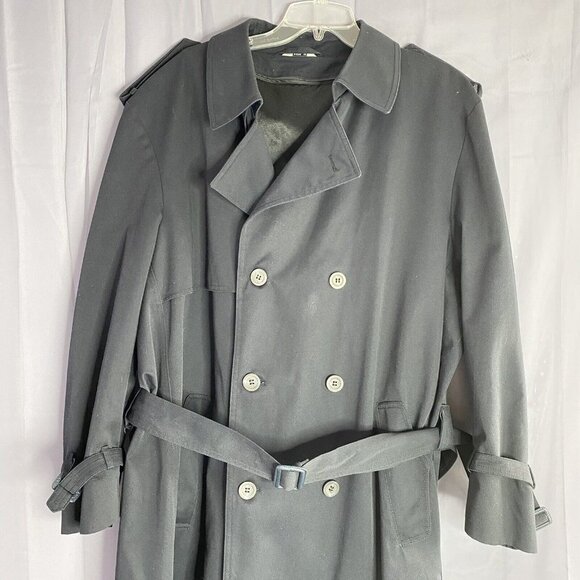 Vtg Misty Harbor Trench coat Men’s 44 Reg Blue Removable Liner Belt All Weather - Picture 3 of 16